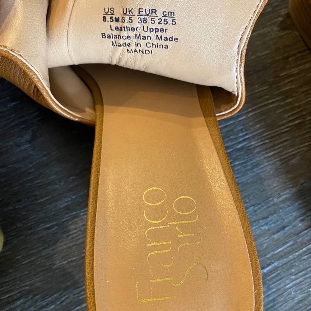 Open Toe, Block Heel, Loop Strap Sandals. Worn On… - image 4